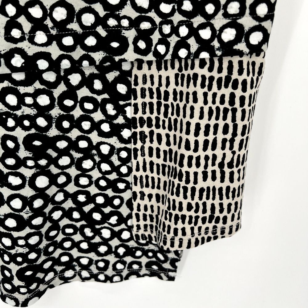 Habitat Sleeveless Asymmetric Tank Top Size L Cowl Neck Printed Lagenlook Shirt - Picture 2 of 10